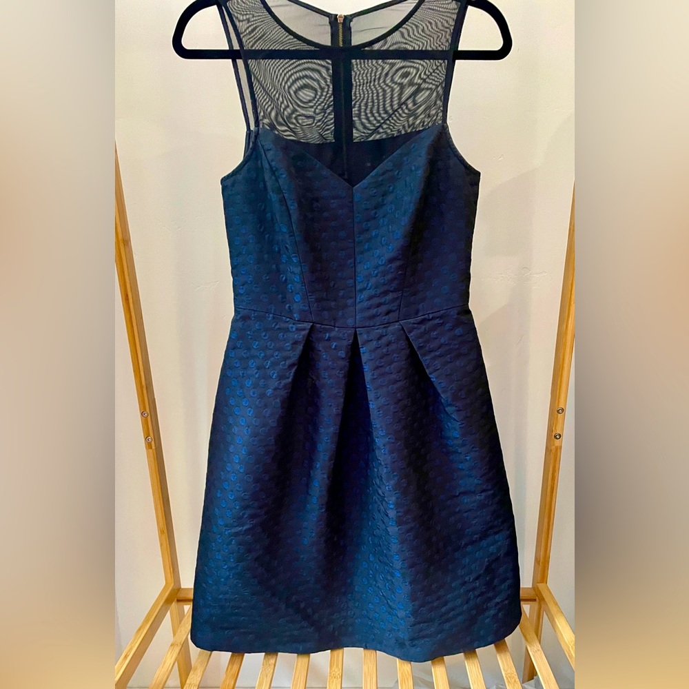 Australian CUE dress with mesh in blue-black, size 4 US (size 8 Australia)